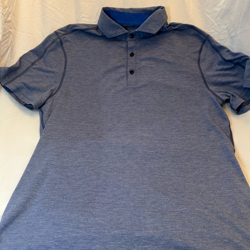 lululemon Golf Short Sleeve Heathered Blue Polo Shirt